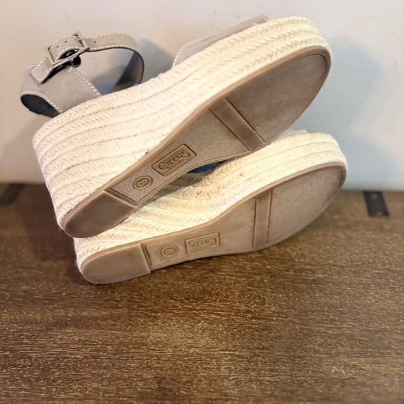 Circus By Sam Edelman Shoes Womens 8 Gray Espadrille‎ Wedge Sandals Ankle Strap - Picture 8 of 9